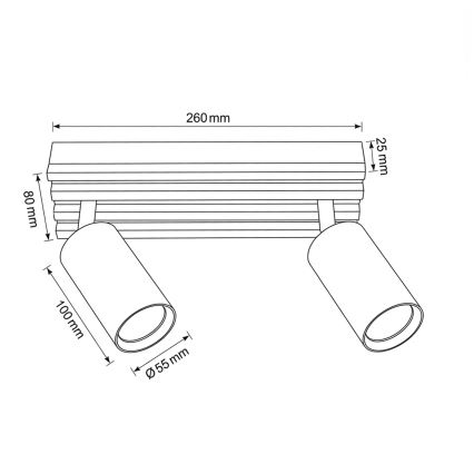 Brilagi - Bodové svítidlo SELE WOOD 2xGU10/30W/230V černá/dřevo
