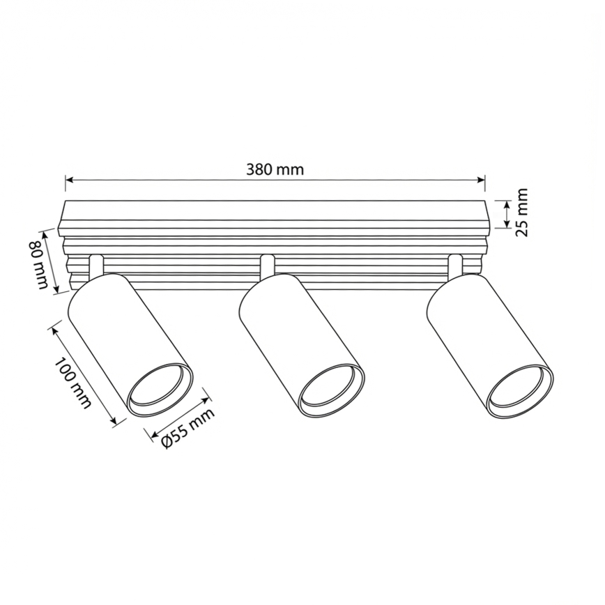 Brilagi - Bodové svítidlo SELE WOOD 3xGU10/30W/230V černá/dřevo