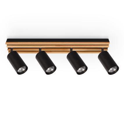 Brilagi - Bodové svítidlo SELE WOOD 4xGU10/30W/230V černá/dřevo