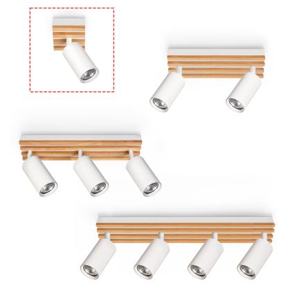 Brilagi - Bodové svítidlo SELE WOOD ACOUSTIC 1xGU10/30W/230V bílá/dřevo