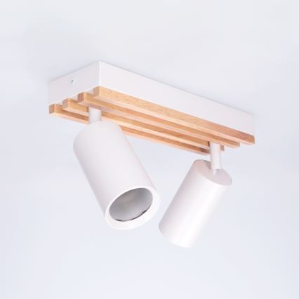 Brilagi - Bodové svítidlo SELE WOOD ACOUSTIC 2xGU10/30W/230V bílá/dřevo