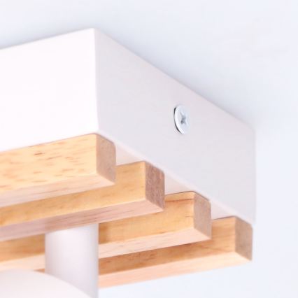 Brilagi - Bodové svítidlo SELE WOOD ACOUSTIC 2xGU10/30W/230V bílá/dřevo