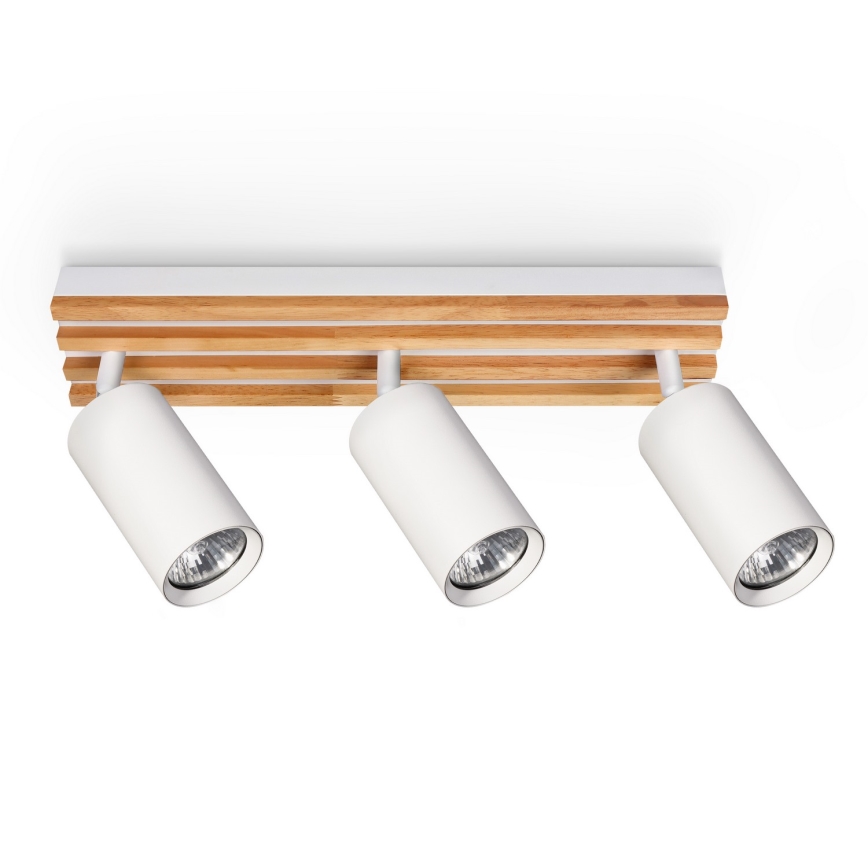 Brilagi - Bodové svítidlo SELE WOOD ACOUSTIC 3xGU10/30W/230V bílá/dřevo