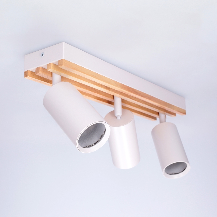 Brilagi - Bodové svítidlo SELE WOOD ACOUSTIC 3xGU10/30W/230V bílá/dřevo