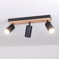 Brilagi - Bodové svítidlo SELE WOOD ACOUSTIC 3xGU10/30W/230V černá/dřevo