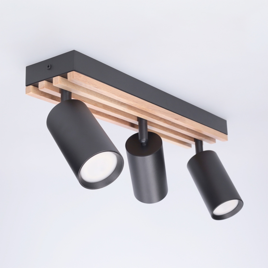 Brilagi - Bodové svítidlo SELE WOOD ACOUSTIC 3xGU10/30W/230V černá/dřevo