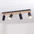 Brilagi - Bodové svítidlo SELE WOOD ACOUSTIC 4xGU10/30W/230V černá/dřevo