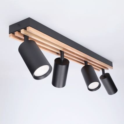 Brilagi - Bodové svítidlo SELE WOOD ACOUSTIC 4xGU10/30W/230V černá/dřevo