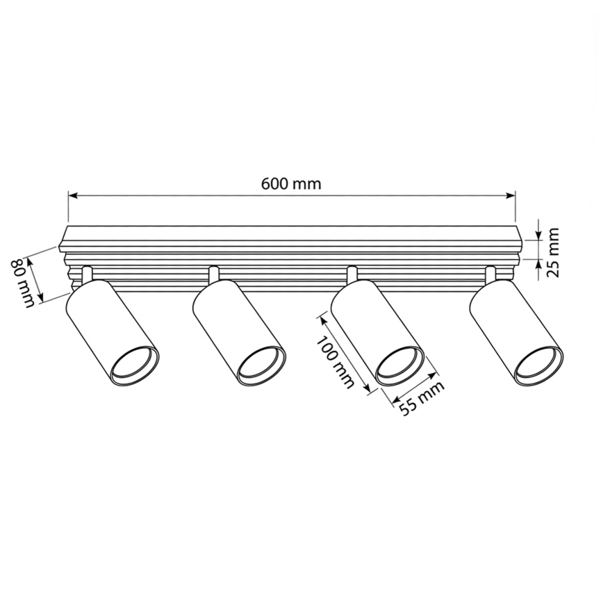Brilagi - Bodové svítidlo SELE WOOD ACOUSTIC 4xGU10/30W/230V černá/dřevo