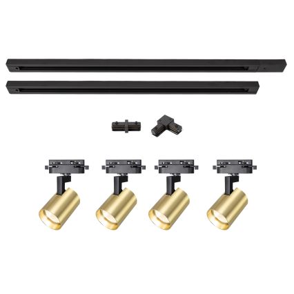 Brilagi - Bodové svítidlo v lištovém systému HUSKY 4xGU10/10W/230V černá/zlatá