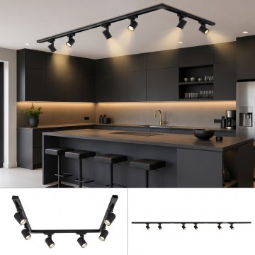 BRILAGI - Bodové svítidlo v lištovém systému HUSKY 6xGU10/10W/230V 225 cm černá