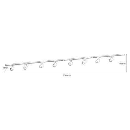 Brilagi - Bodové svítidlo v lištovém systému HUSKY 8xGU10/10W/230V černá