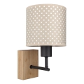 Brilagi - Dětská nástěnná lampa BOBO WOOD 1xE27/25W/230V dub/černá/béžová/puntíky