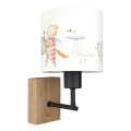Brilagi - Dětská nástěnná lampa BOBO WOOD 1xE27/25W/230V dub/černá/bílá/zvířátka