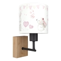 Brilagi - Dětská nástěnná lampa BOBO WOOD 1xE27/25W/230V dub/černá/krémová/králíčci