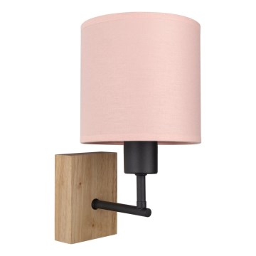 Brilagi - Dětská nástěnná lampa BOBO WOOD 1xE27/25W/230V dub/černá/růžová