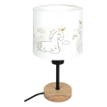 Brilagi - Dětská stolní lampa BOBO WOOD 1xE27/25W/230V dub/černá/bílá/jednorožci