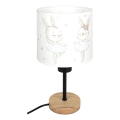 Brilagi - Dětská stolní lampa BOBO WOOD 1xE27/25W/230V dub/černá/bílá/králíčci