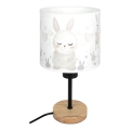 Brilagi - Dětská stolní lampa BOBO WOOD 1xE27/25W/230V dub/černá/bílá/králíčci
