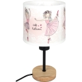 Brilagi - Dětská stolní lampa BOBO WOOD 1xE27/25W/230V dub/černá/bílá/růžová/baletky