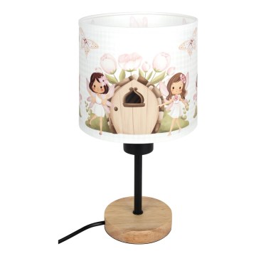 Brilagi - Dětská stolní lampa BOBO WOOD 1xE27/25W/230V dub/černá/bílá/růžová/víly