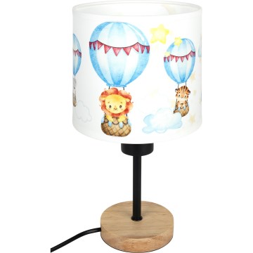 Brilagi - Dětská stolní lampa BOBO WOOD 1xE27/25W/230V dub/černá/bílá/zvířátka