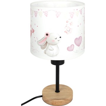Brilagi - Dětská stolní lampa BOBO WOOD 1xE27/25W/230V dub/černá/krémová/králíčci