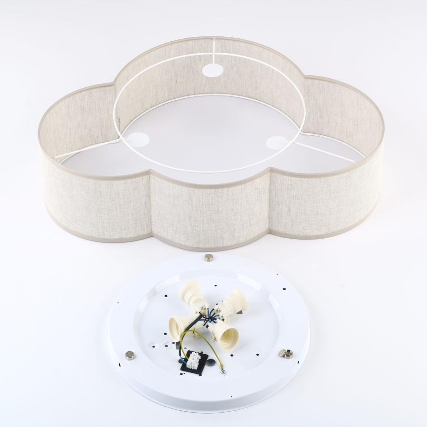 Brilagi - Dětské stropní svítidlo NIMBUS LINEN 4xE27/15W/230V 46x63 cm béžová