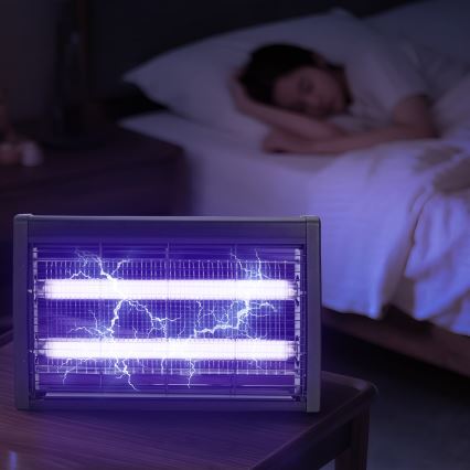 Brilagi - Elektrický lapač hmyzu 2xUV/10W/230V 60 m2 černá