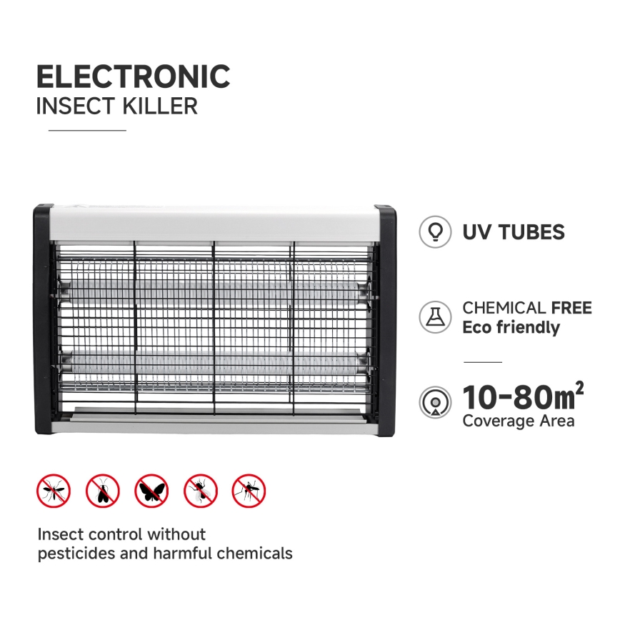 Brilagi - Elektrický lapač hmyzu 2xUV/15W/230V 80 m2