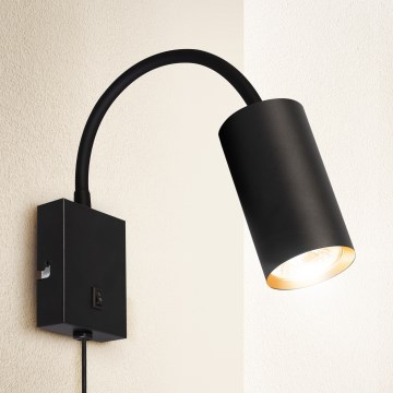 Brilagi - Flexibilní nástěnná lampa s vypínačem SELE 1xGU10/30W/230V černá/zlatá