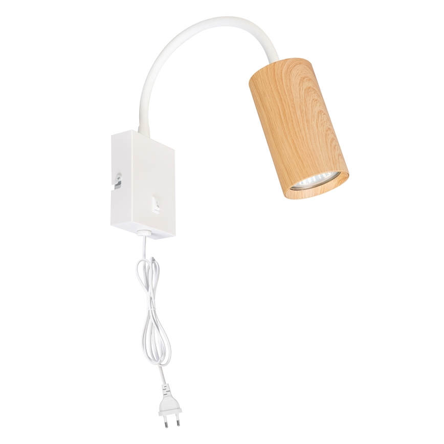Brilagi - Flexibilní nástěnná lampa SELE 1xGU10/30W/230V bílá/dekor dubu