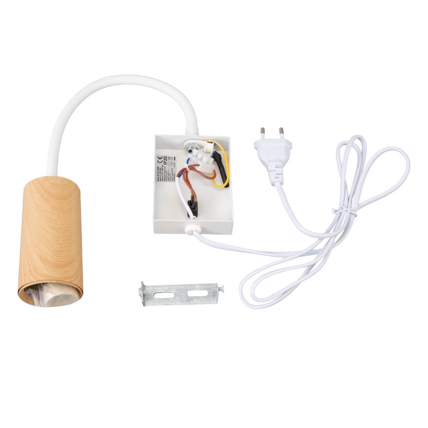 Brilagi - Flexibilní nástěnná lampa SELE 1xGU10/30W/230V bílá/dekor dubu