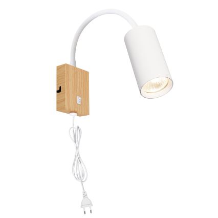 Brilagi - Flexibilní nástěnná lampa SELE 1xGU10/30W/230V bílá/dekor dubu