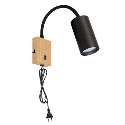 Brilagi - Flexibilní nástěnná lampa SELE 1xGU10/30W/230V černá/dekor dubu