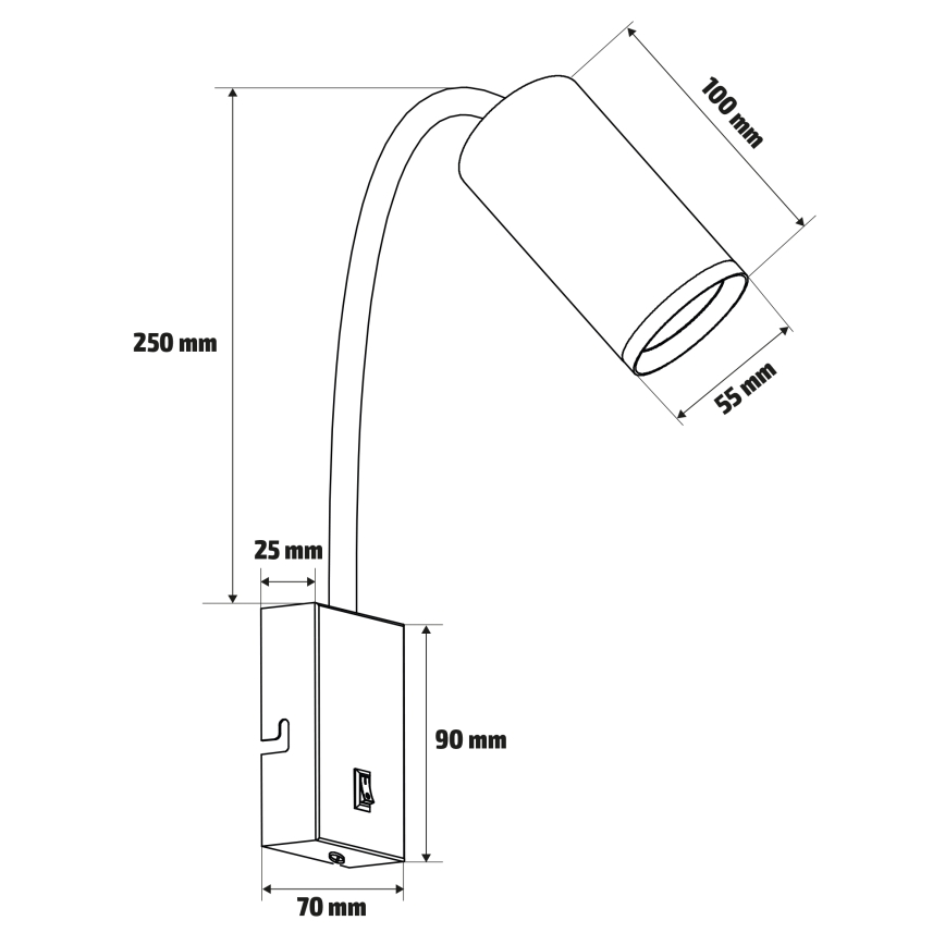 Brilagi - Flexibilní nástěnná lampa SELE 1xGU10/30W/230V černá/dekor dubu