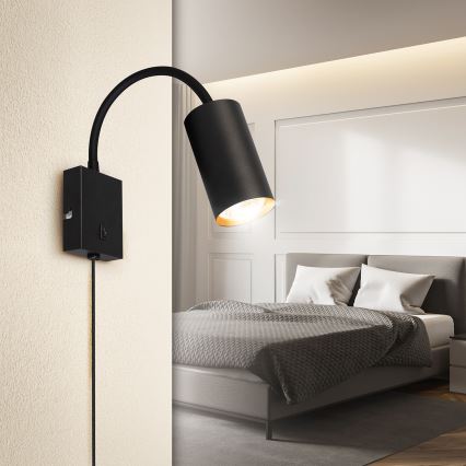 Brilagi - Flexibilní nástěnná lampa SELE 1xGU10/30W/230V černá/zlatá