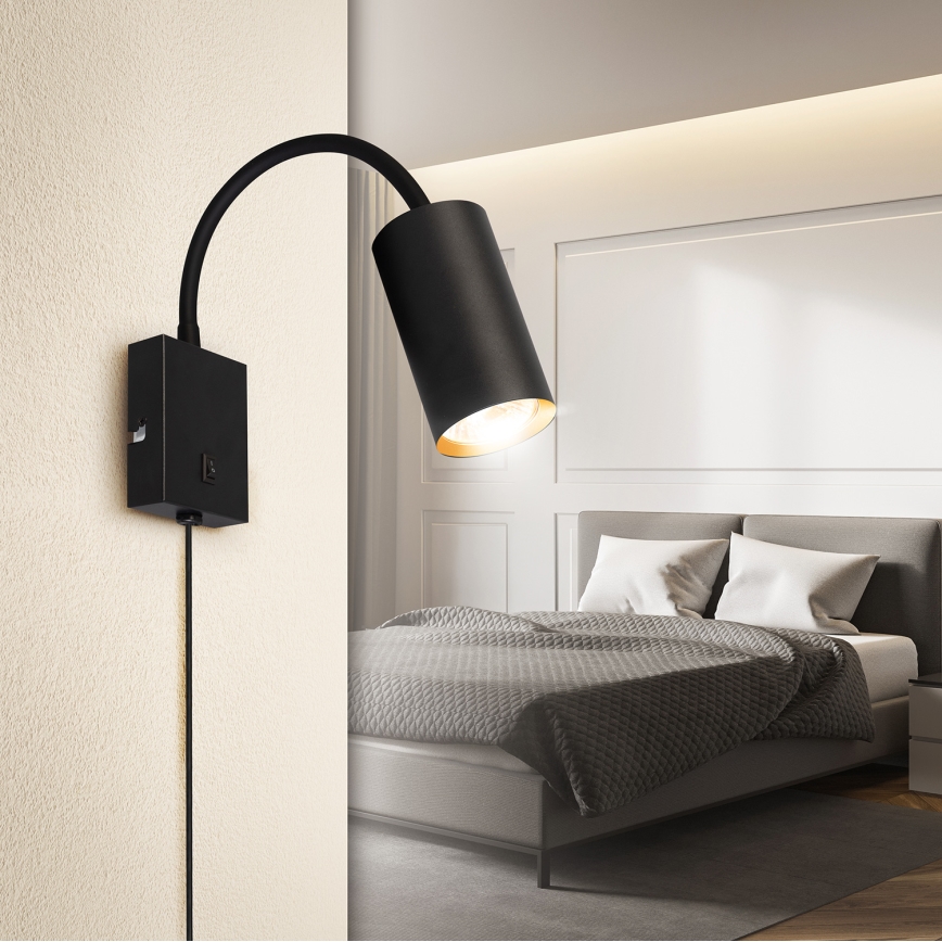 Brilagi - Flexibilní nástěnná lampa SELE 1xGU10/30W/230V černá/zlatá