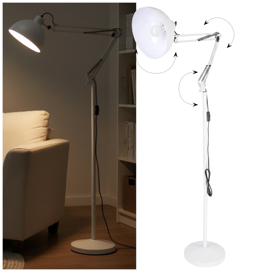 Brilagi - Flexibilní stojací lampa TASKER 1xE27/60W/230V 157 cm bílá