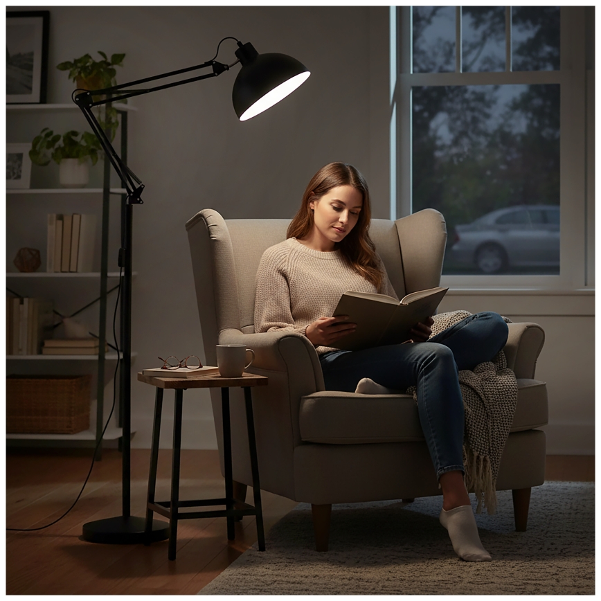 Brilagi - Flexibilní stojací lampa TASKER 1xE27/60W/230V 157 cm černá