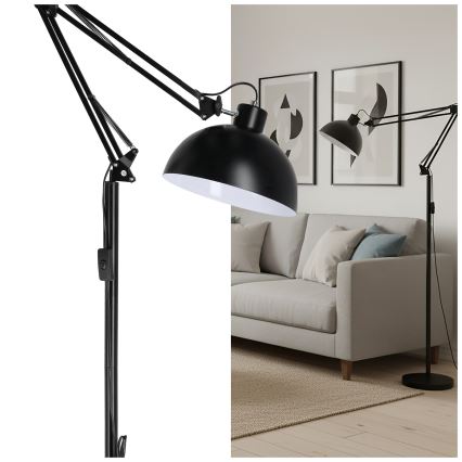 Brilagi - Flexibilní stojací lampa TASKER 1xE27/60W/230V 157 cm černá