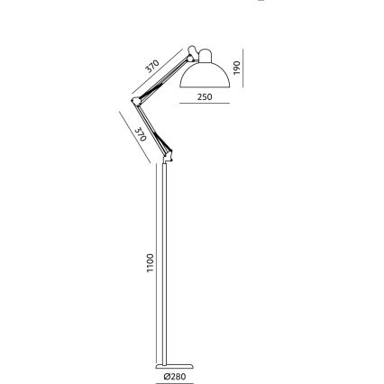 Brilagi - Flexibilní stojací lampa TASKER 1xE27/60W/230V 157 cm černá