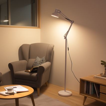 Brilagi - Flexibilní stojací lampa TASKER 1xE27/60W/230V 184 cm bílá