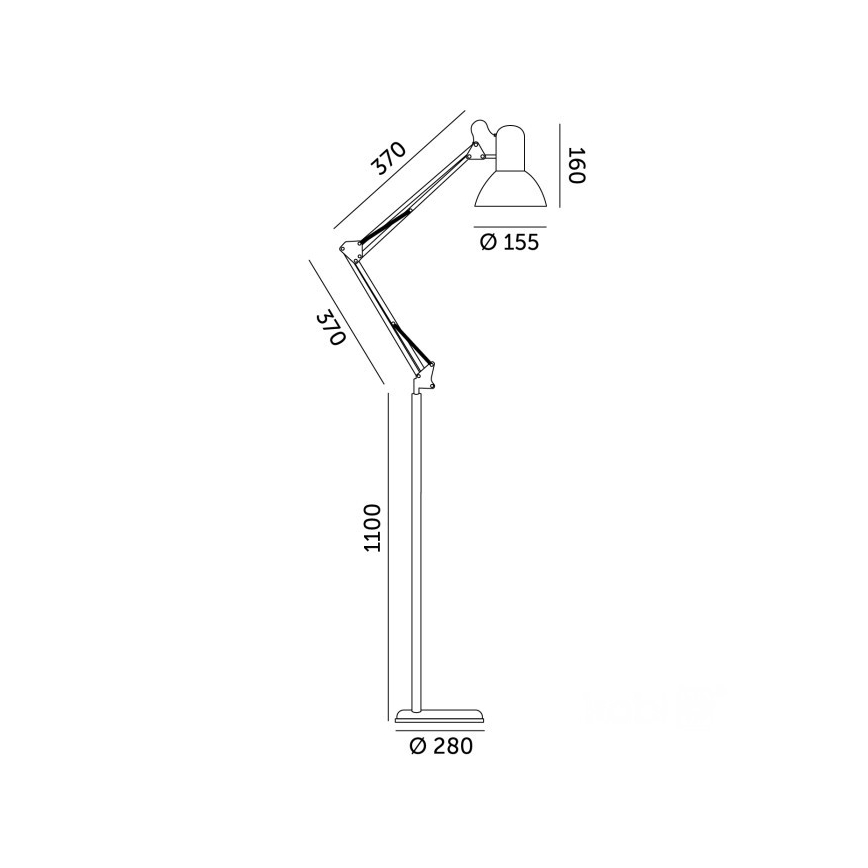 Brilagi - Flexibilní stojací lampa TASKER 1xE27/60W/230V 184 cm bílá