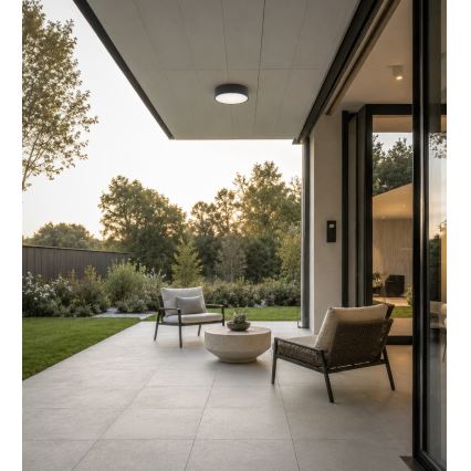 Brilagi - Koupelnové stropní svítidlo se senzorem pohybu a soumraku CLARE 2xE27/24W/230V pr. 30 cm antracit IP54