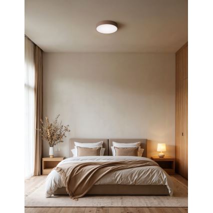 Brilagi - Koupelnové stropní svítidlo se senzorem pohybu a soumraku CLARE 2xE27/24W/230V pr. 30 cm hnědá IP54