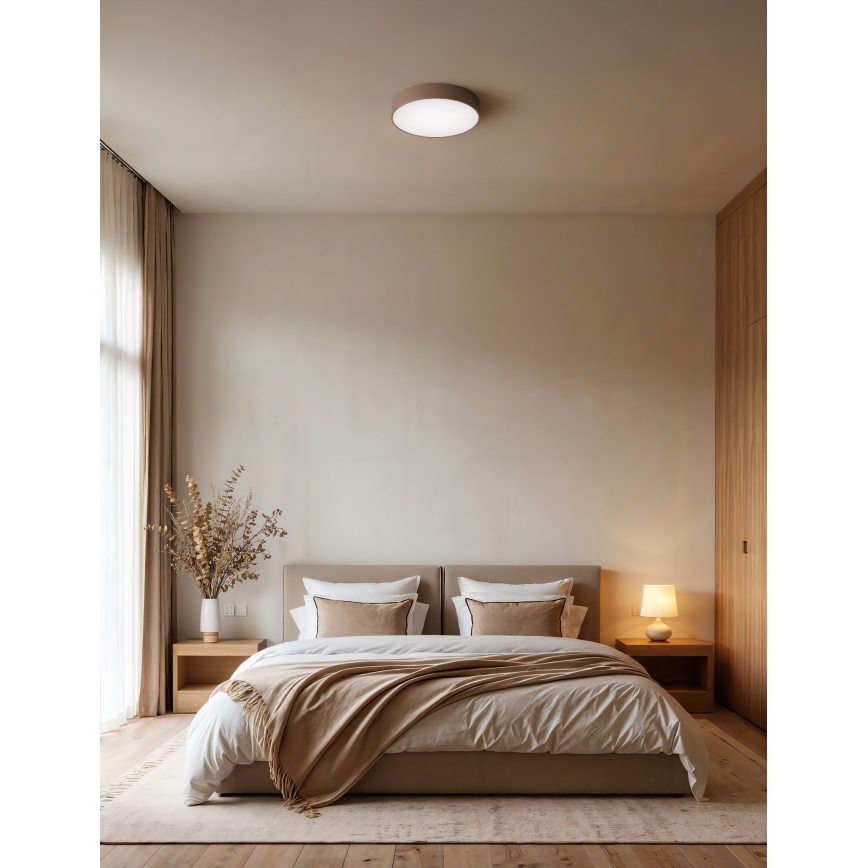 Brilagi - Koupelnové stropní svítidlo se senzorem pohybu a soumraku CLARE 2xE27/24W/230V pr. 30 cm hnědá IP54
