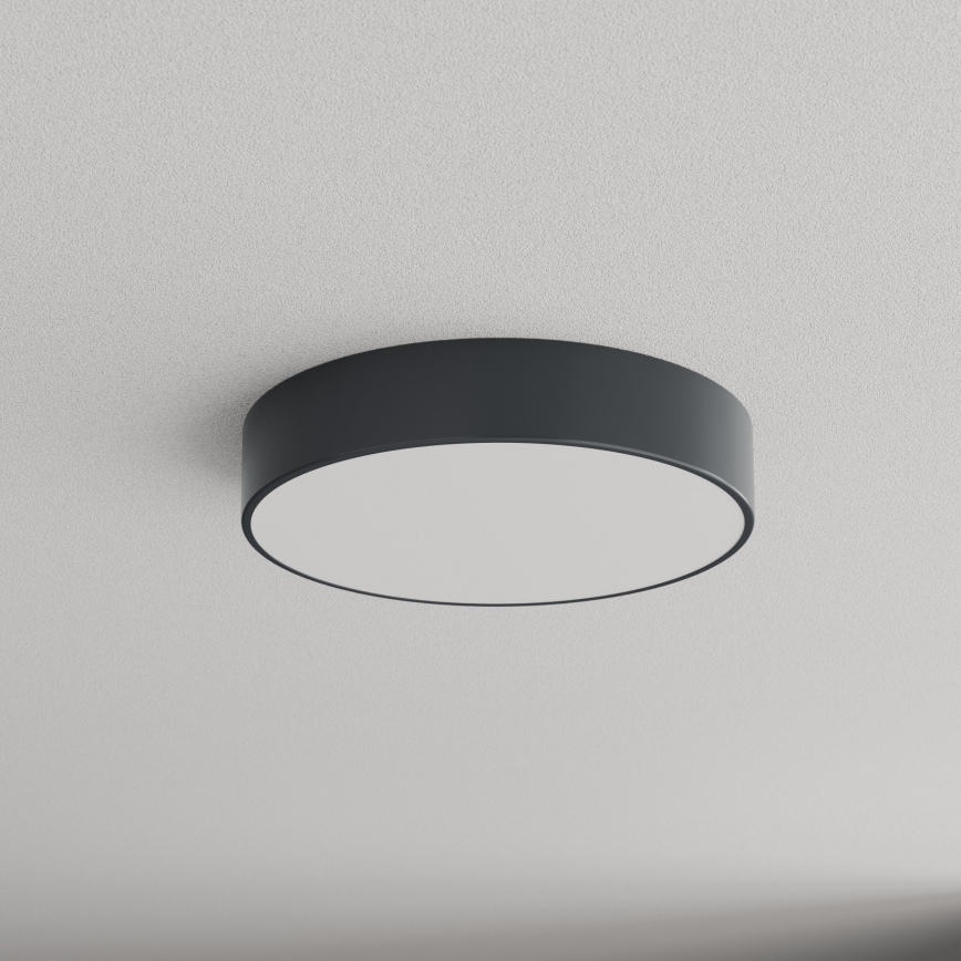 Brilagi - Koupelnové stropní svítidlo se senzorem pohybu a soumraku CLARE 3xE27/24W/230V pr. 40 cm antracit IP54