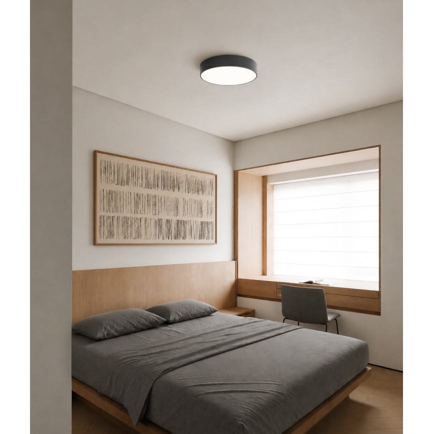 Brilagi - Koupelnové stropní svítidlo se senzorem pohybu a soumraku CLARE 4xE27/24W/230V pr. 50 cm antracit IP54