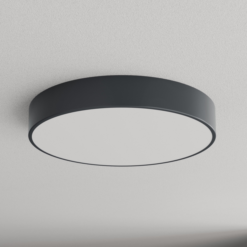Brilagi - Koupelnové stropní svítidlo se senzorem pohybu a soumraku CLARE 4xE27/24W/230V pr. 50 cm antracit IP54